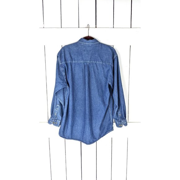 Van Heusen button down denim chambray jean shirt jacket - Picture 5 of 5